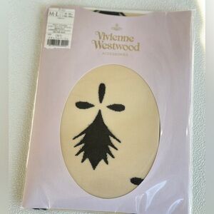 Authentic Vivienne Westwood Multicolor sheered with black pattern women tights